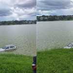 Homem passa mal, perde controle de carro e cai com veículo dentro da Lagoa da Pampulha em BH