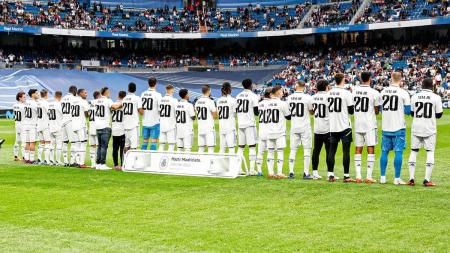 Homenagem da equipe merengue, em solidariedade com o brasileiro