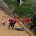 Carga de milho de carreta que tombou no Anel Rodoviário, em Belo Horizonte, é saqueada 