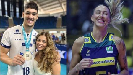 Honorato com a namorada, Alice Gomes, e Pri Daroit