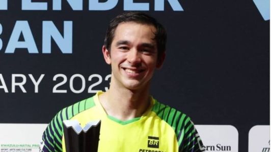 Hugo Calderano foi campeão no Catar