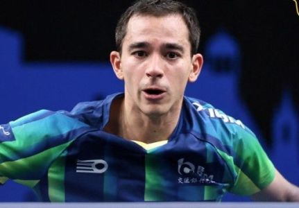 Hugo Calderano durante disputa em 2025