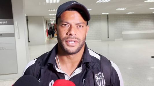Hulk, atacante do Atlético, na zona mista da Ligga Arena