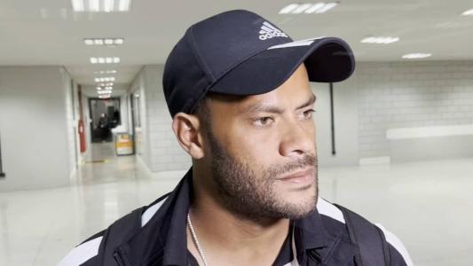 Hulk, atacante do Atlético, na zona mista da Ligga Arena