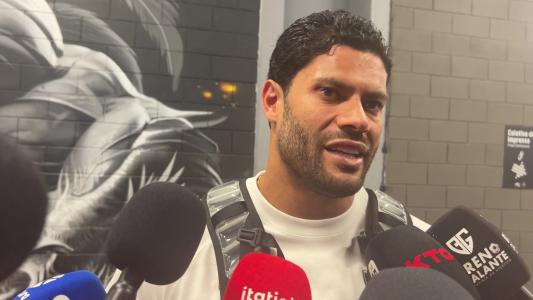 Hulk, atacante do Atlético, em zona mista na Arena MRV