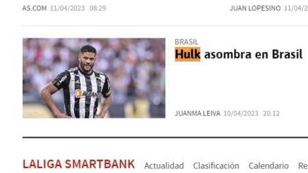 Hulk é destaque no "Diario AS", da Espanha