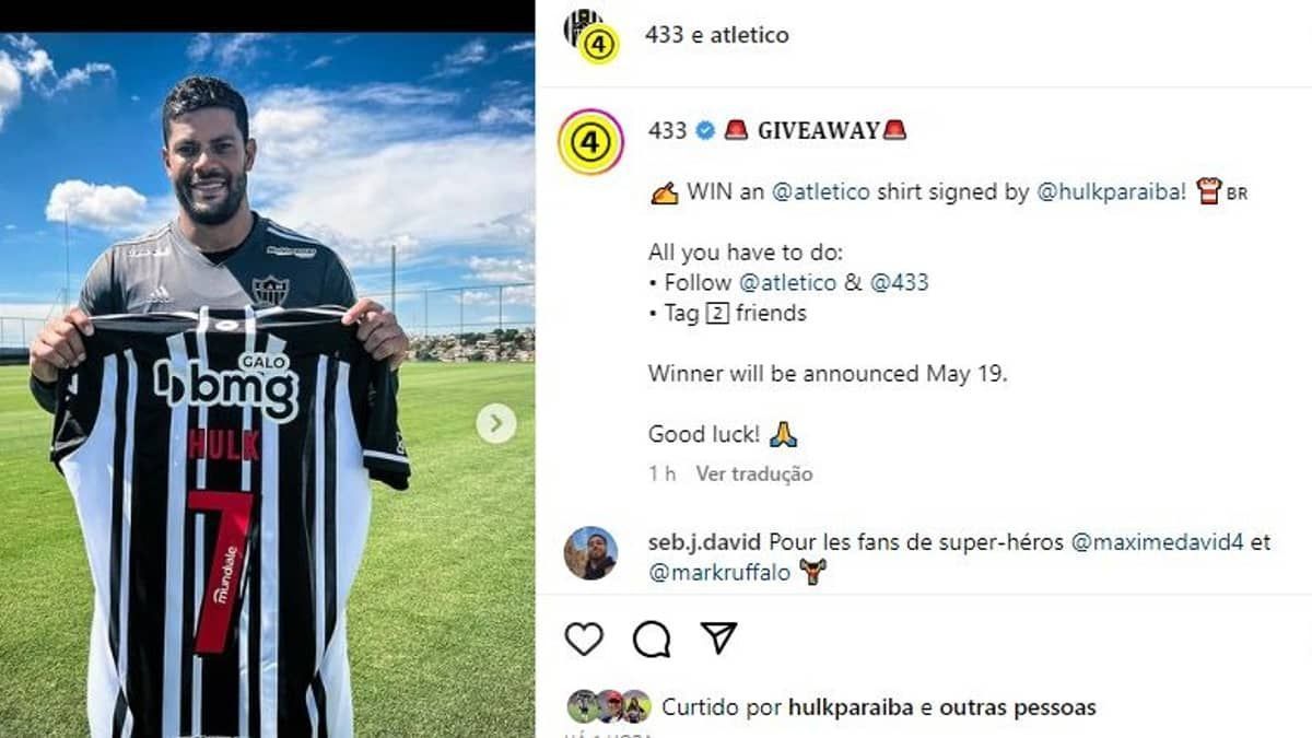 Atlético sorteia camisa de Hulk em perfil internacional; saiba como participar