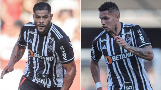 Hulk e Paulinho, atacantes do Atlético e esperanças de gol na temporada