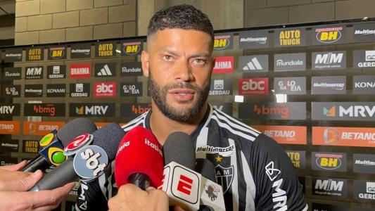Hulk em entrevista coletiva na Arena MRV, após vitória sobre o Cuiabá