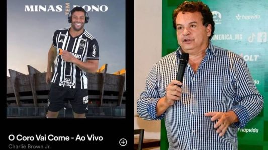 Hulk (esq), do Atlético, e Alencar da Silveira (dir), presidente do América