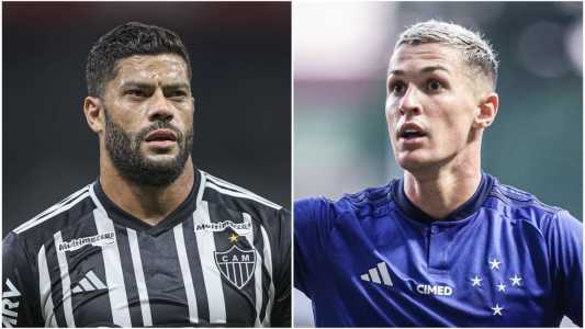 Hulk (esq), do Atlético, e Vital (dir), do Cruzeiro