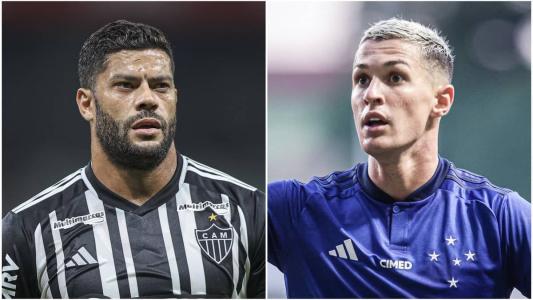 Hulk (esq), do Atlético, e Vital (dir), do Cruzeiro