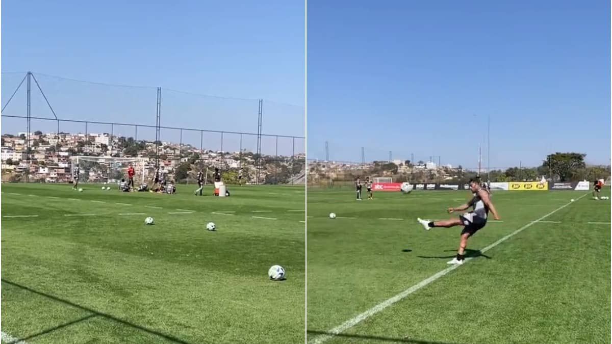 'Desafio do Hulk': atacante do Atlético marca gols do meio-campo em treino; assista