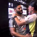 Treino aberto do Atlético: o abraço efusivo entre Milito e Hulk