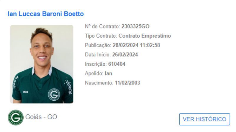 Cruzeiro: CBF antecipa anúncios e confirma Ian Luccas como reforço do Goiás