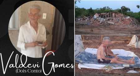 Foto mostra Valdevi Gomes, homem que teve a casa demolida por empresário em Curvelo (MG)