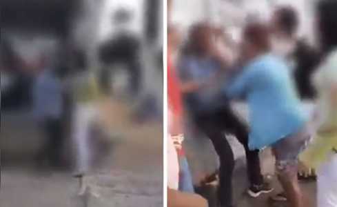 Fotos mostram idoso suspeito de pedofilia sendo abordado por populares em Arapiraca (AL)