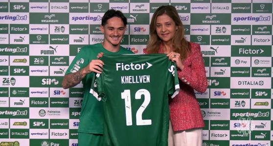 Khellven foi apresentado oficialmente como jogador do Palmeiras