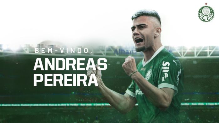 Andreas é anunciado pelo Palmeiras Andreas é anunciado pelo Palmeiras