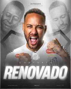 Neymar assinou novo contrato com o Santos