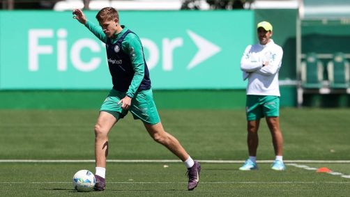 Bruno Fuchs em treino do Palmeiras