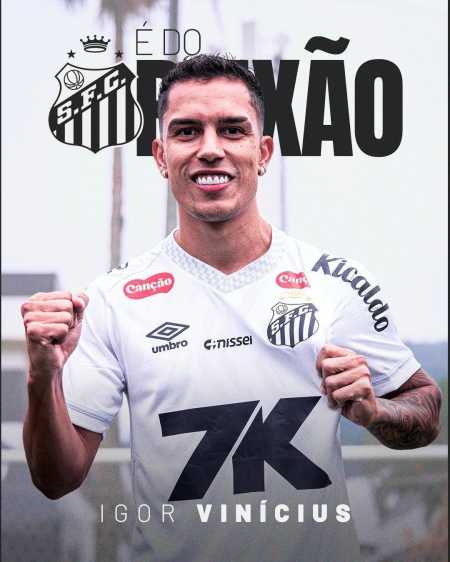 Igor Vinícius deixou o São Paulo e foi oficializado como reforço do Santos