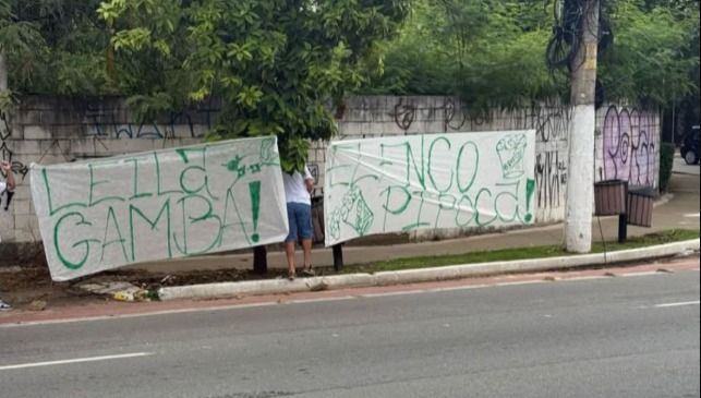 Torcedores protestam contra Leila e elenco do Palmeiras: 'Gambá e pipoca'