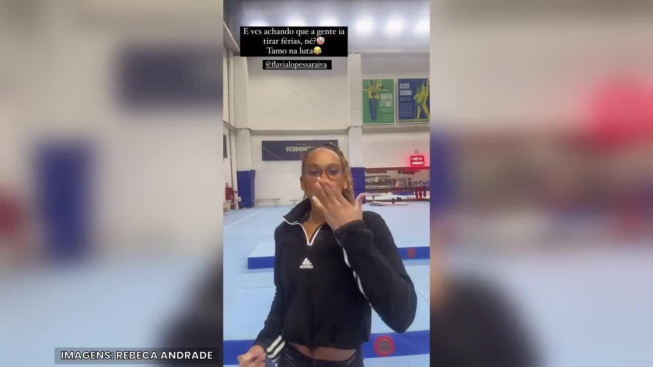 Férias? Rebeca Andrade volta a treinar no Flamengo após fim da Olimpíada