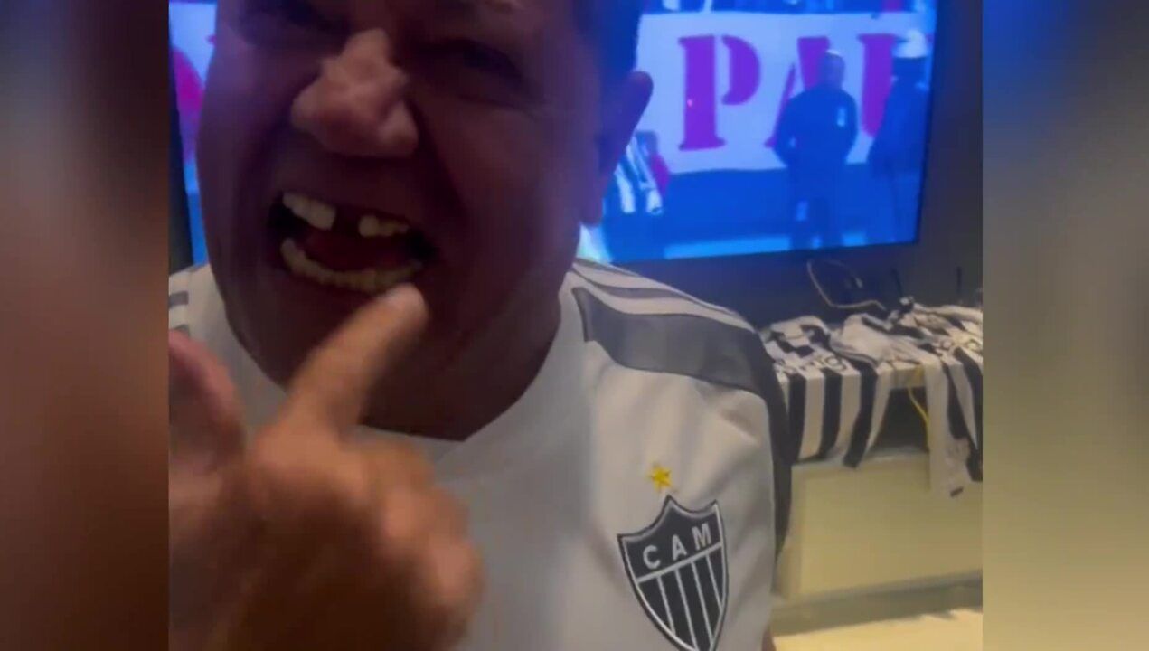 Sem dente, pai de Hulk vai à loucura com vitória do Atlético sobre o São Paulo