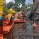 Buscas por desaparecidos após barco pegar fogo no Amazonas continuam