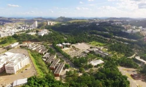 Imagem aérea do campus da UFJF em Juiz de Fora