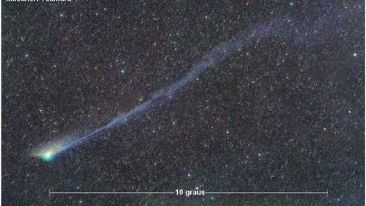 Imagem do Cometa C/2022 E3 (ZTF), em 20 de Janeiro de 2023, feita pelo astrofotógrafo Mitsunori Tsumura, a partir de Susami-Wakayama, no Japão