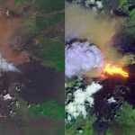 Imagem do satélite Copernicus mostra assinatura térmica do Vulcão Etna pouco depois de erupção