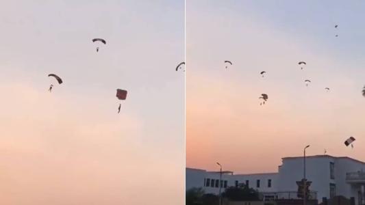 Imagens mostram militantes do Hamas entrando no país de parapente