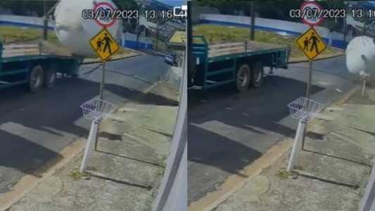 Imagens de segurança mostram o momento exato do acidente
