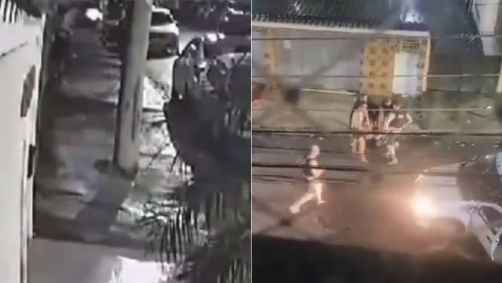 Imagens de segurança flagraram o momento do tiro