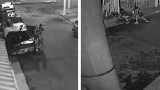 Imagens do circuito de segurança mostram o momento do ataque