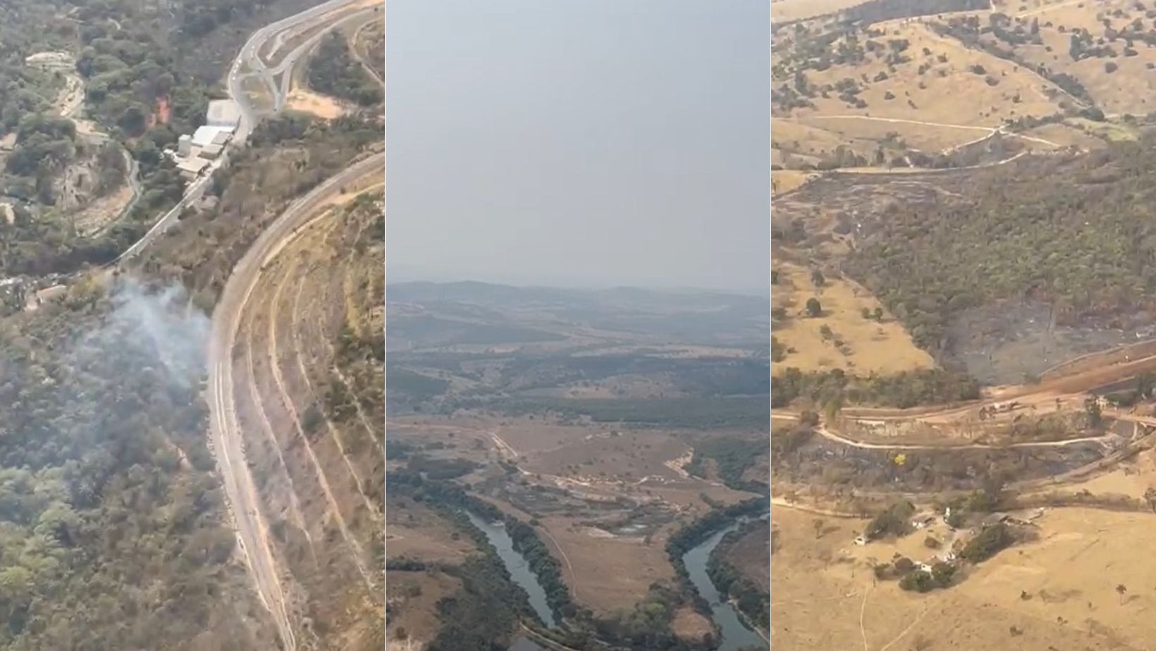 Imagens áreas mostram céu enfumaçado em Minas Gerais neste domingo; veja vídeo