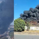 Vídeo: incêndio de grandes proporções consome madeiras em estação de trem em Betim (MG)