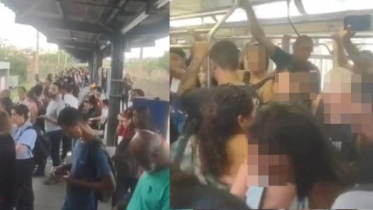 Imagens mostram superlotação em vagão do metrô