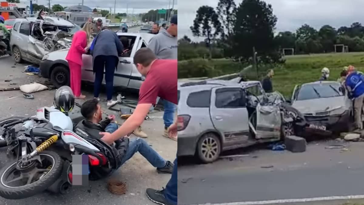 Motorista sobrevive a acidente e se emociona: ‘graças a Deus meu filho não veio'