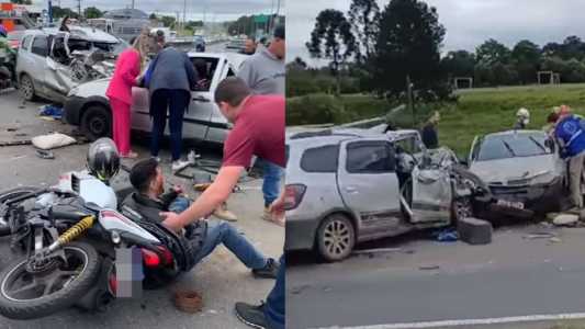 Imagens que circulam nas redes sociais mostram o estrago deixado pelo acidente