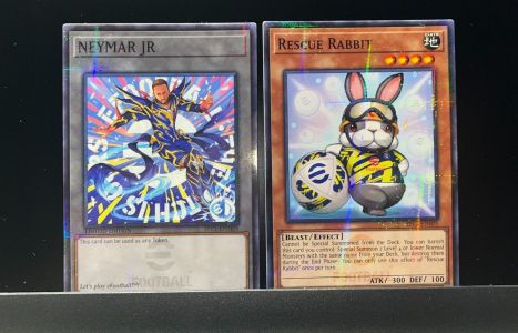Carta de Neymar e Rescue Rabbit em parceria entre Yu-Gi-Oh! e eFootball