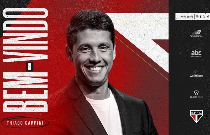 São Paulo oficializa a contratação do técnico Thiago Carpini, ex-Juventude