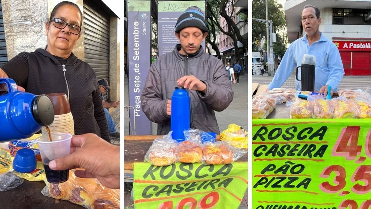 ‘Café mudou a vida da minha família’, diz mulher que vive da venda de cafezinho no Centro de BH