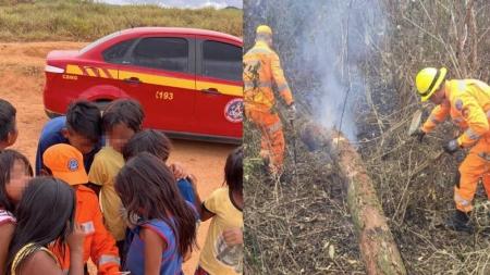 Incêndio atinge área indígena desde sexta (24)