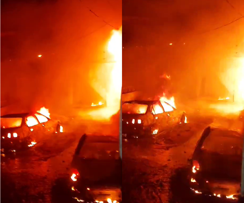 Caminhão explode: imagens mostram ‘rua de fogo’ e momento em que chamas consomem casas e carros