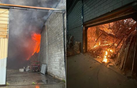 Corpo de Bombeiros combate incêndio na divisa de Contagem e BH