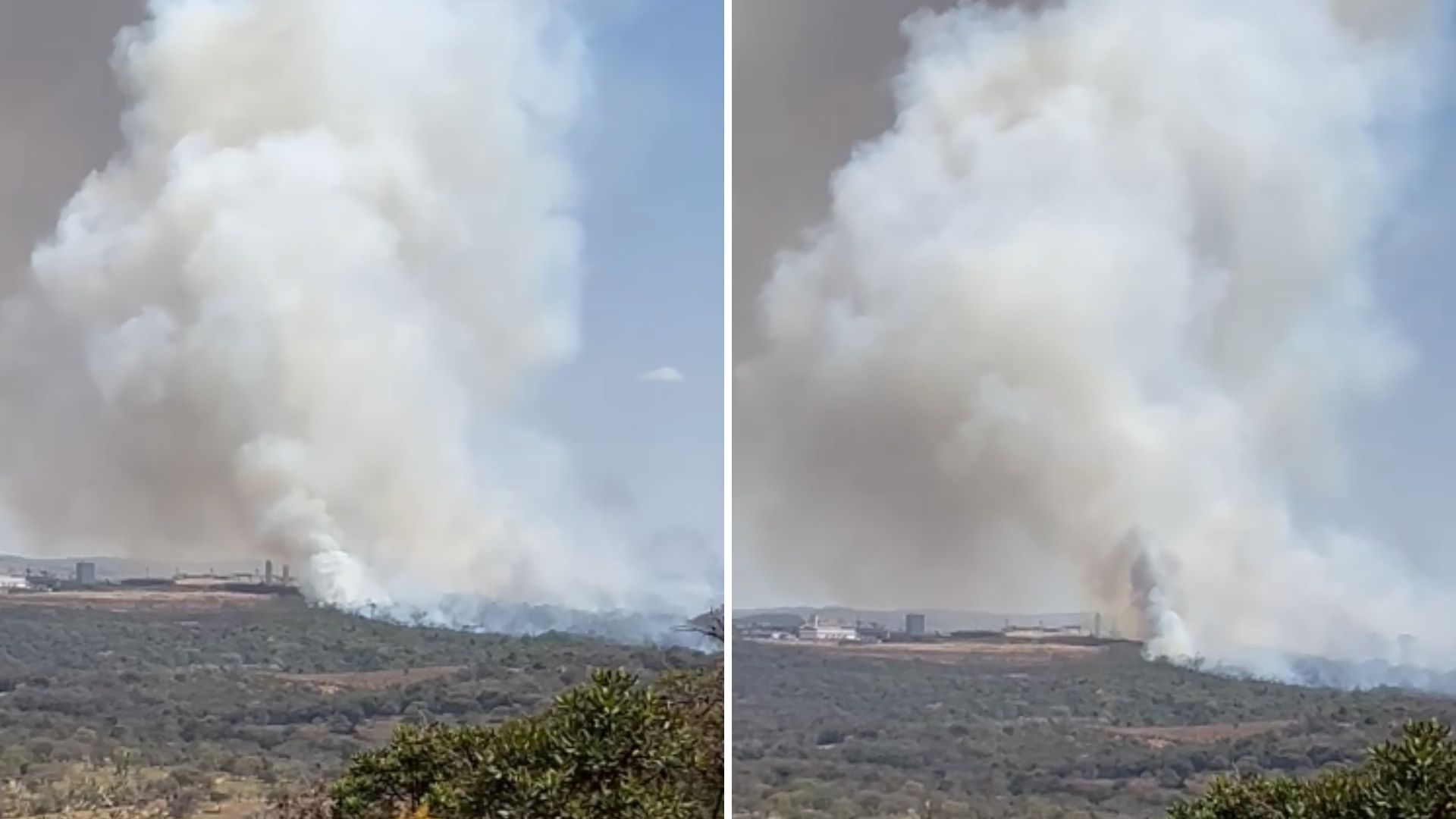 Incêndio atinge mata próxima ao Aeroporto de Belo Horizonte, em Confins