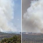 Incêndio atinge mata próxima ao Aeroporto de Belo Horizonte, em Confins